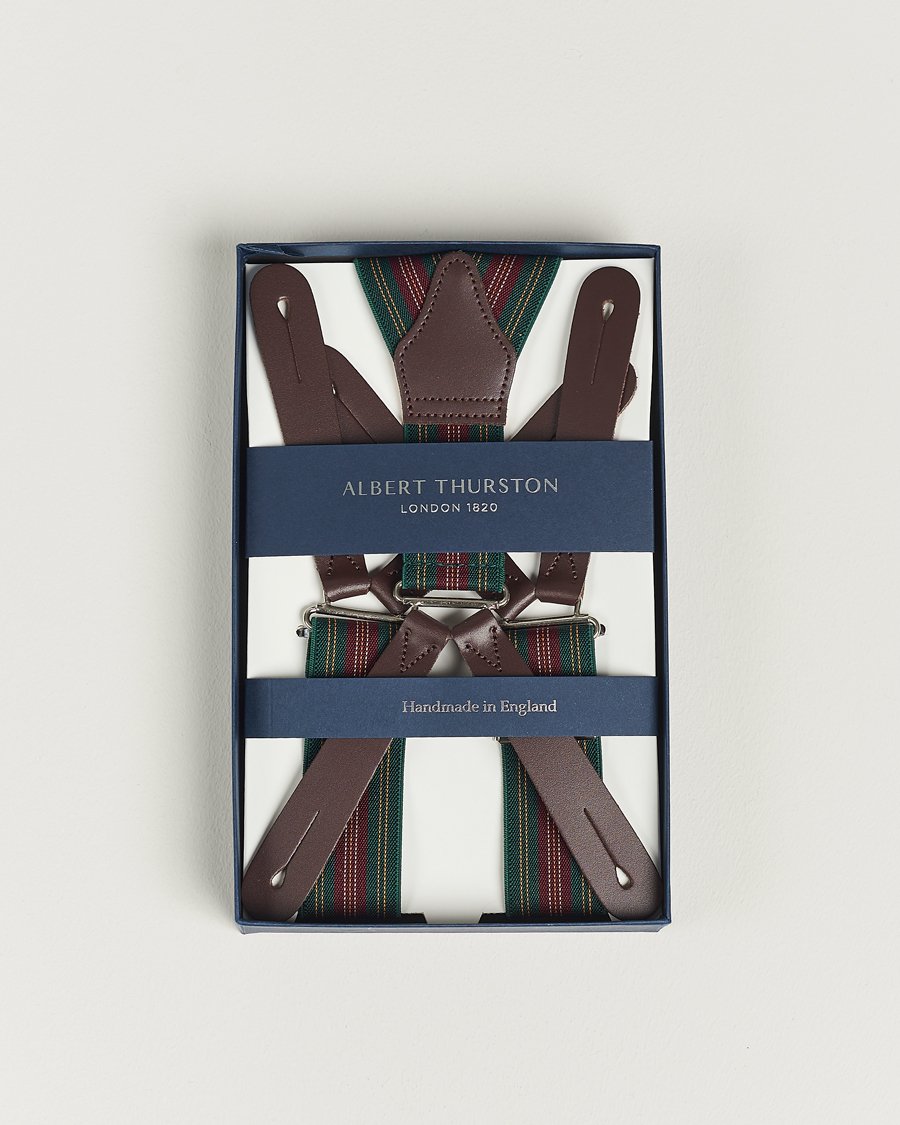 Homme | Albert Thurston Flat End Army Braces 35mm Green | Albert Thurston | Flat End Army Braces 35mm Green