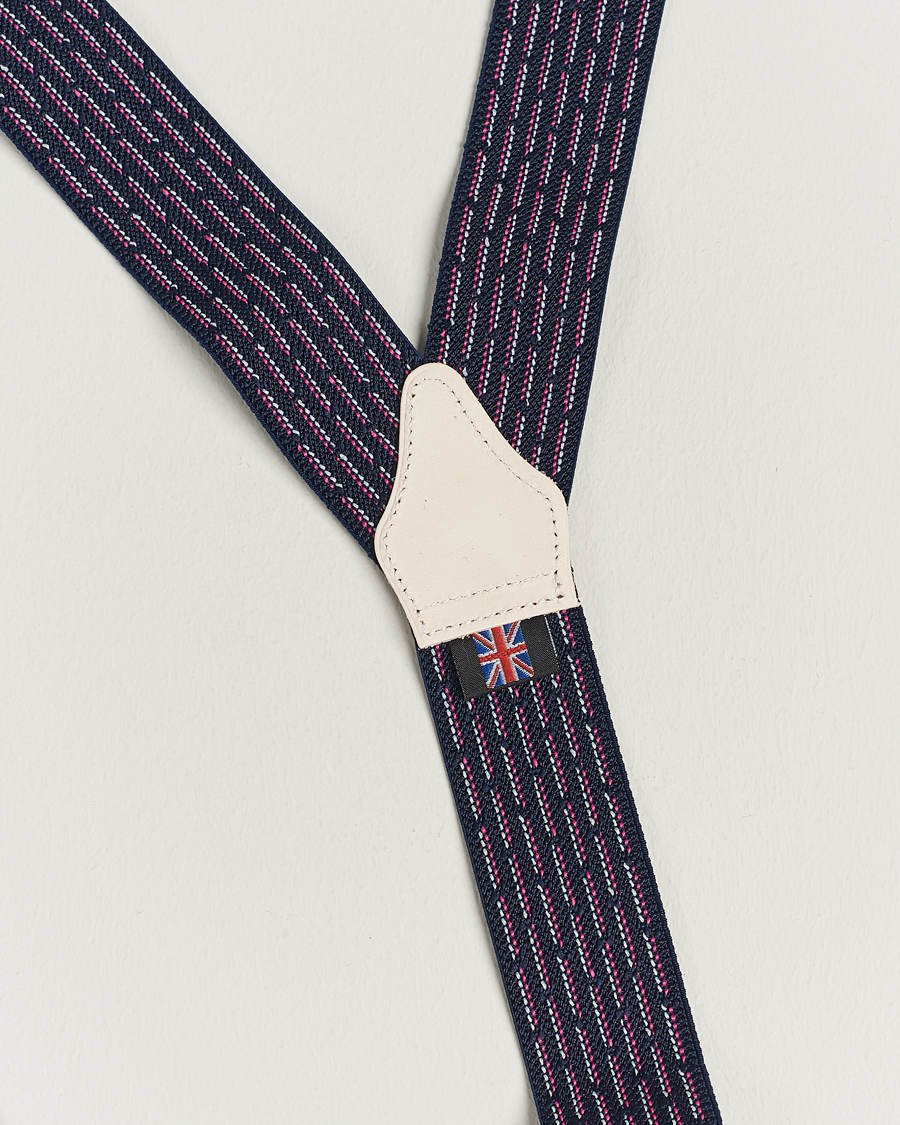Homme | Albert Thurston Elastic Dot Braces 35mm Blue | Albert Thurston | Elastic Dot Braces 35mm Blue