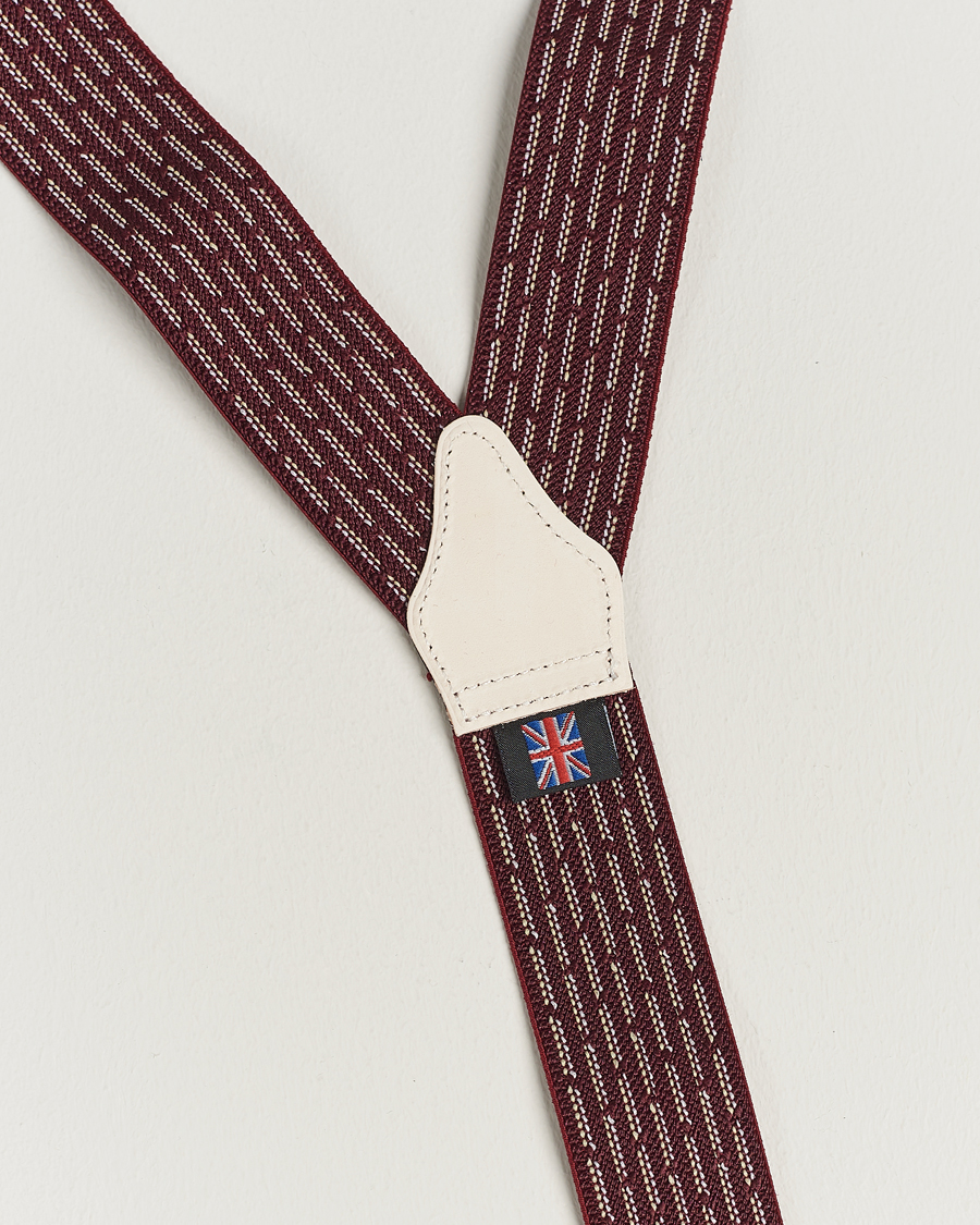 Homme | Albert Thurston Elastic Dot Braces 35mm Wine | Albert Thurston | Elastic Dot Braces 35mm Wine