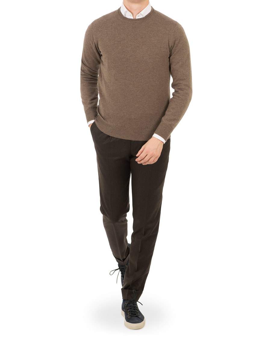 Homme | Pulls Et Tricots | Piacenza Cashmere | Cashmere Crew Neck Sweater Brown
