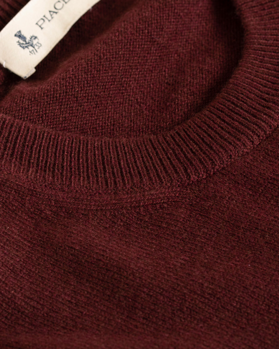Homme | Pulls Et Tricots | Piacenza Cashmere | Cashmere Crew Neck Sweater Burgundy