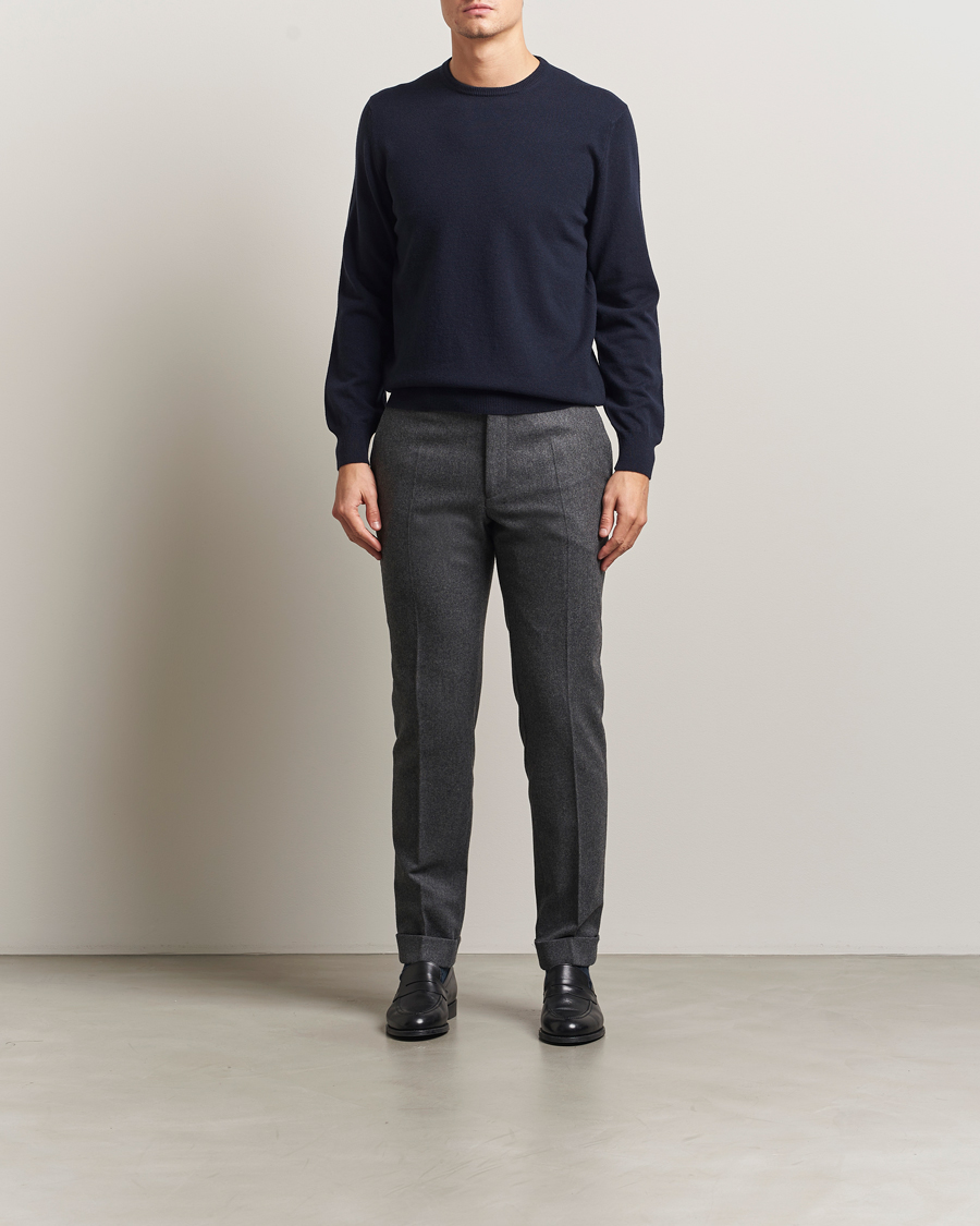 Homme | Pulls Et Tricots | Piacenza Cashmere | Cashmere Crew Neck Sweater Navy