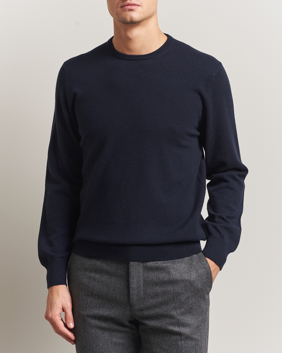 Homme | Pulls Et Tricots | Piacenza Cashmere | Cashmere Crew Neck Sweater Navy