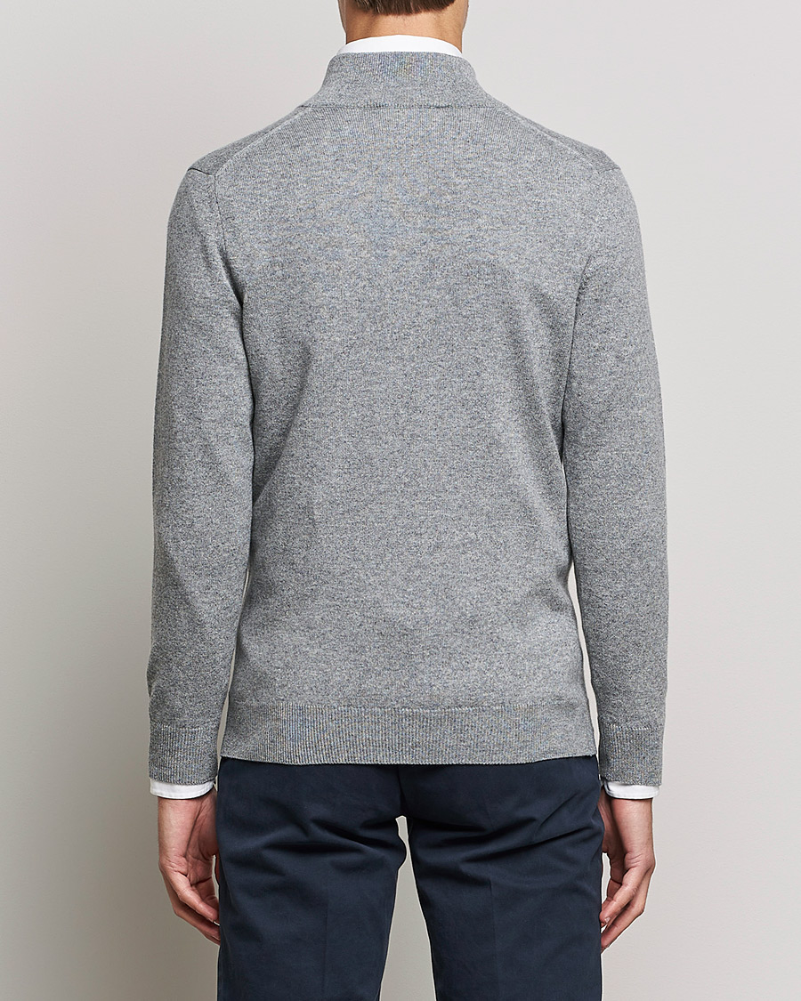 Homme | Pulls Et Tricots | Piacenza Cashmere | Cashmere Half Zip Sweater Light Grey