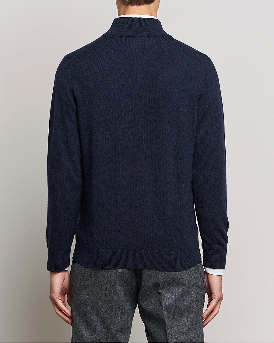 Homme | Pulls Et Tricots | Piacenza Cashmere | Cashmere Half Zip Sweater Navy