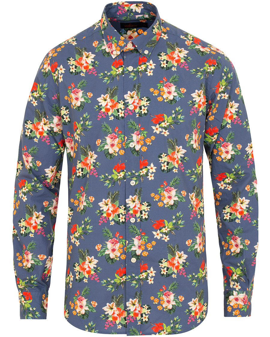 Homme | Chemises | Morris | Dan Button Down Flower Shirt Blue