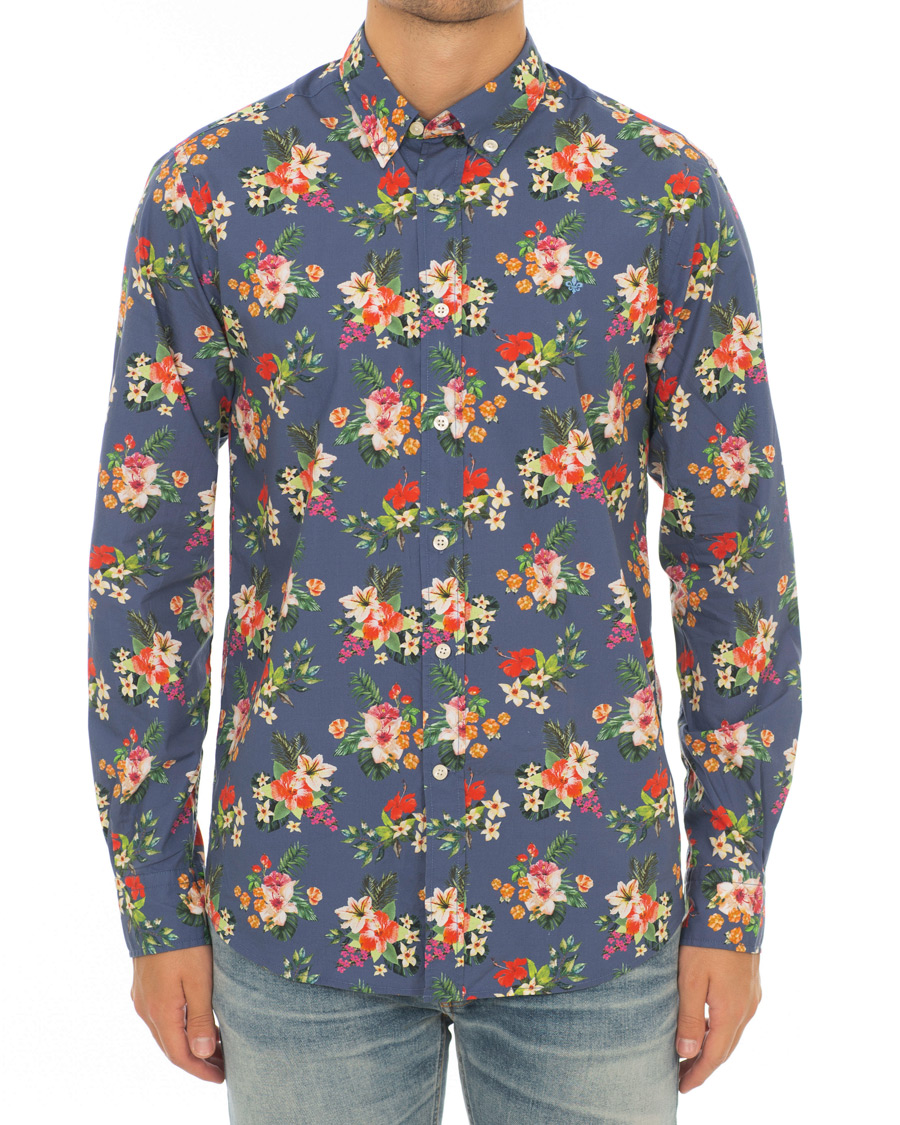 Homme | Chemises | Morris | Dan Button Down Flower Shirt Blue