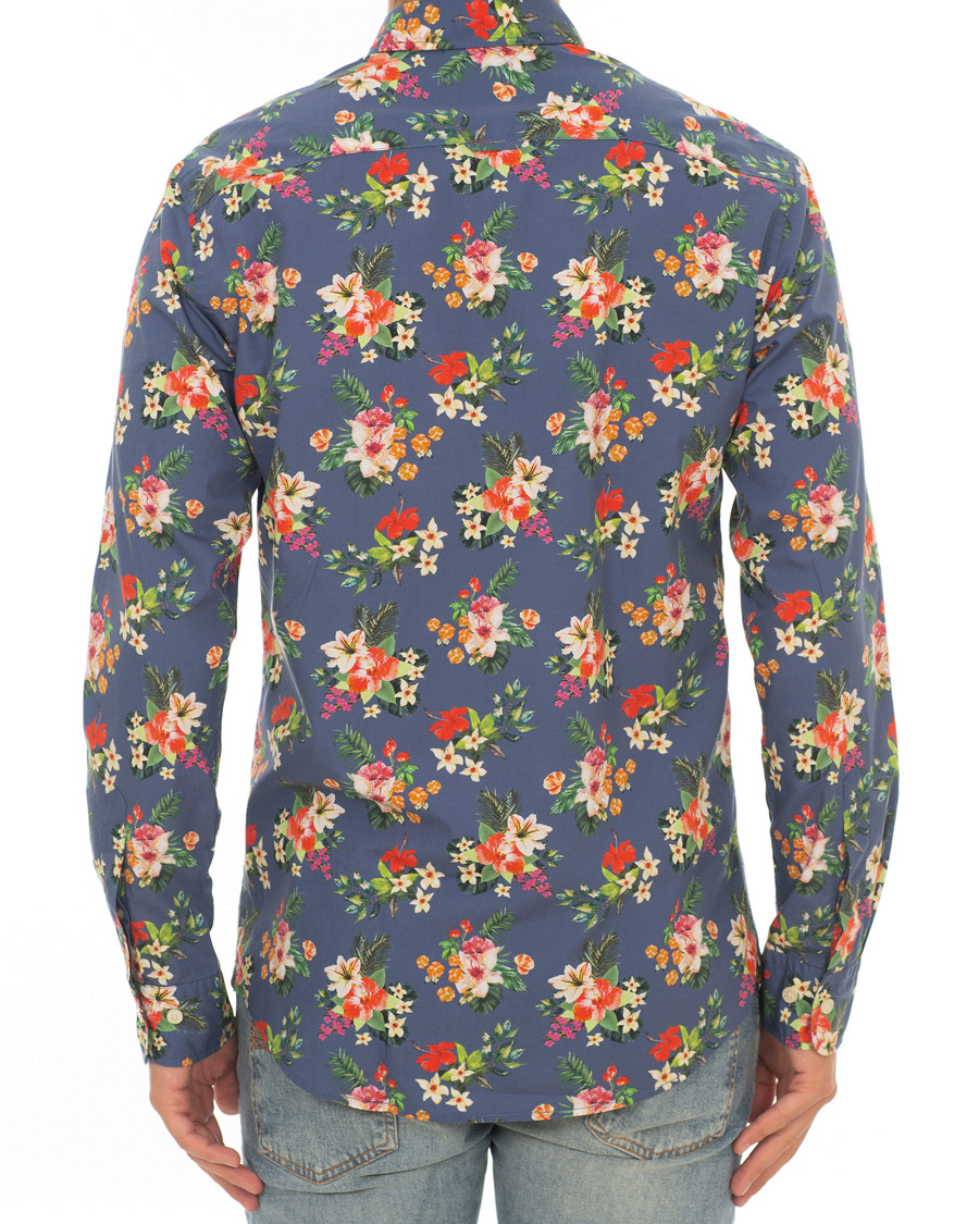Homme | Chemises | Morris | Dan Button Down Flower Shirt Blue
