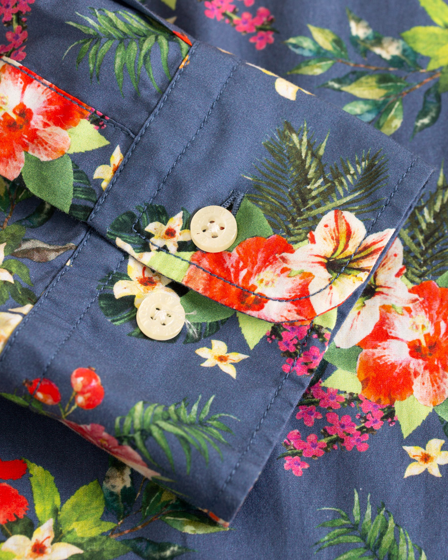 Homme | Chemises | Morris | Dan Button Down Flower Shirt Blue