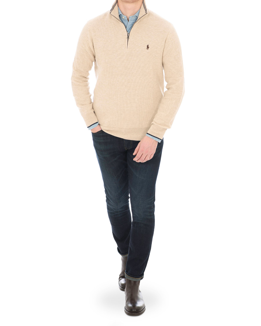 Homme | Pulls Et Tricots | Polo Ralph Lauren | Texture Half Zip Oatmeal Heather