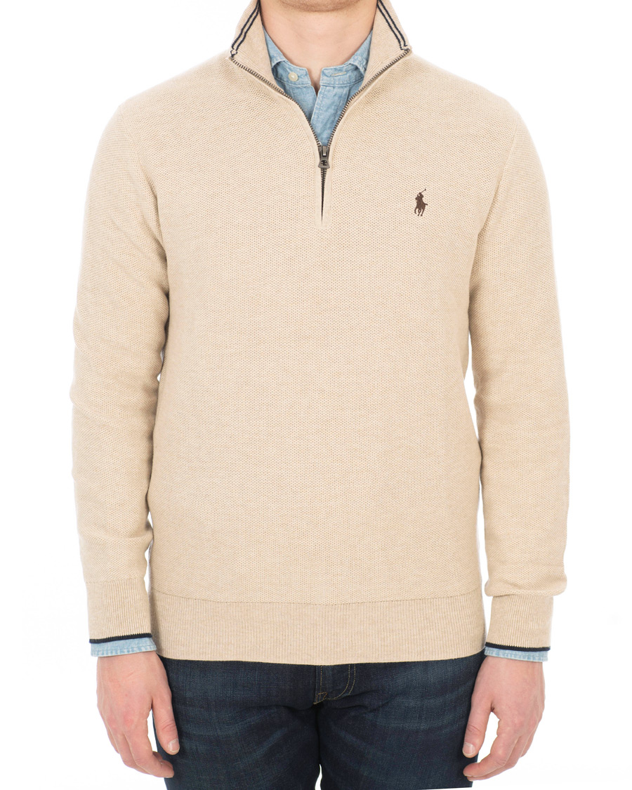 Homme | Pulls Et Tricots | Polo Ralph Lauren | Texture Half Zip Oatmeal Heather
