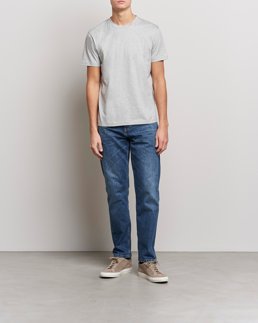 Homme | T-shirts | Sunspel | Riviera Midweight T-Shirt Grey Melange