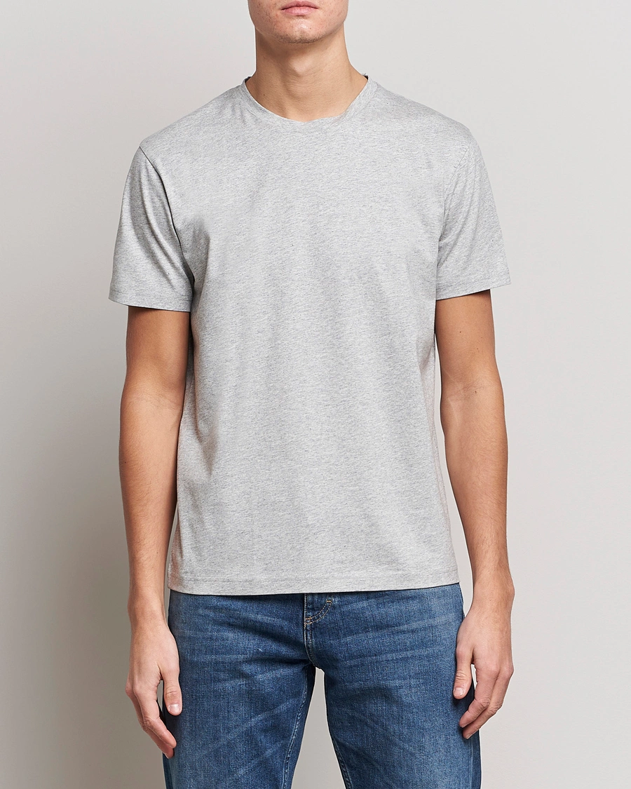 Homme | T-shirts | Sunspel | Riviera Midweight Tee Grey Melange