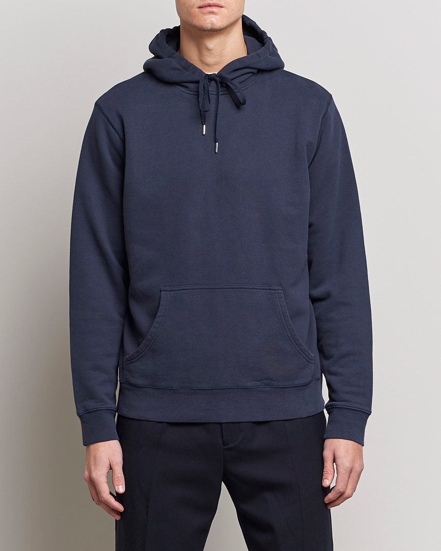 Homme | Sweat-Shirts À Capuche | Sunspel | Loopback Hoodie Navy