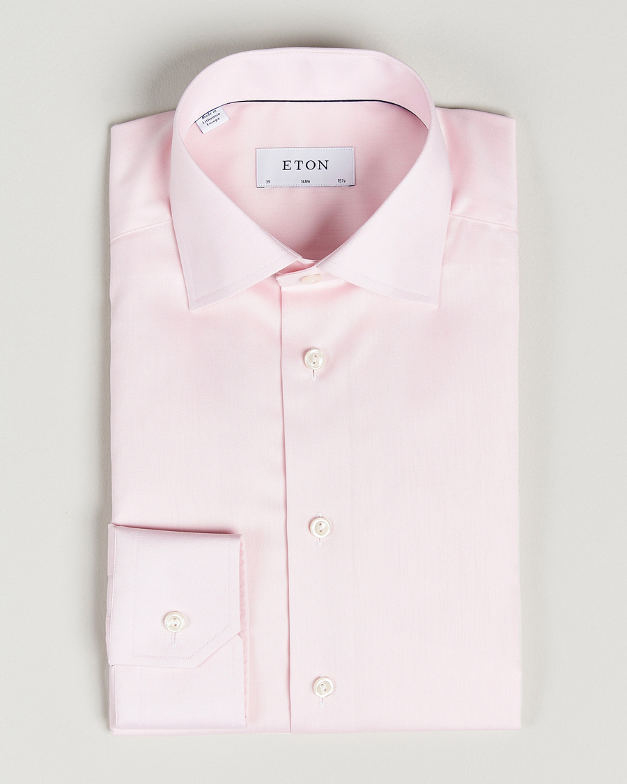 Homme | Chemises | Eton | Slim Fit Signature Twill Shirt Pink