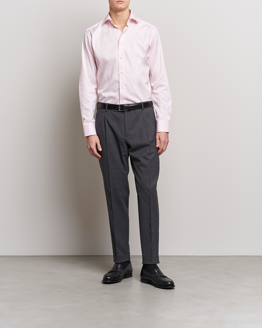Homme |  | Eton | Slim Fit Signature Twill Shirt Pink