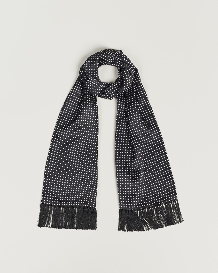 Homme | Eton Silk Polka Dot Scarf Black | Eton | Silk Polka Dot Scarf Black