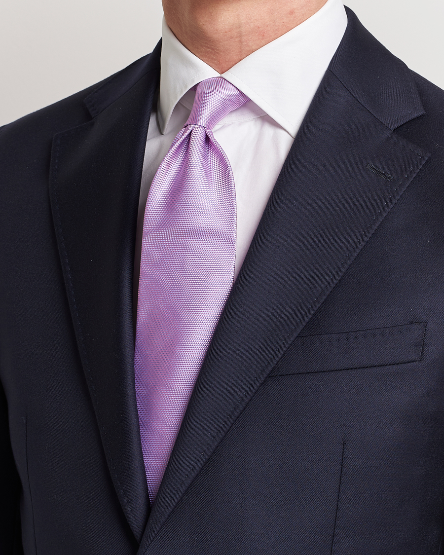 Homme | Cravates | Eton | Silk Basket Weave Tie Pink