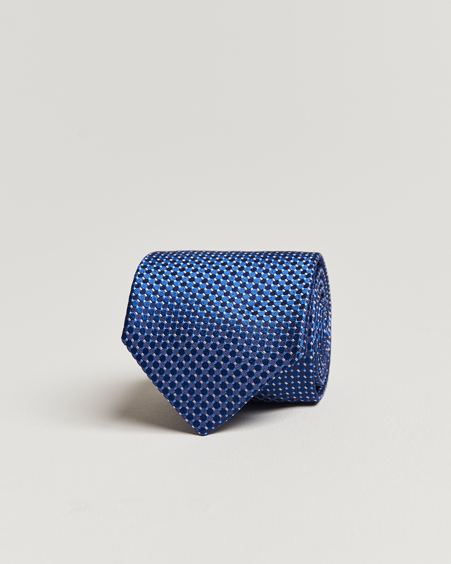 Homme | Cravates | Eton | Silk Geometric Weave Tie Navy