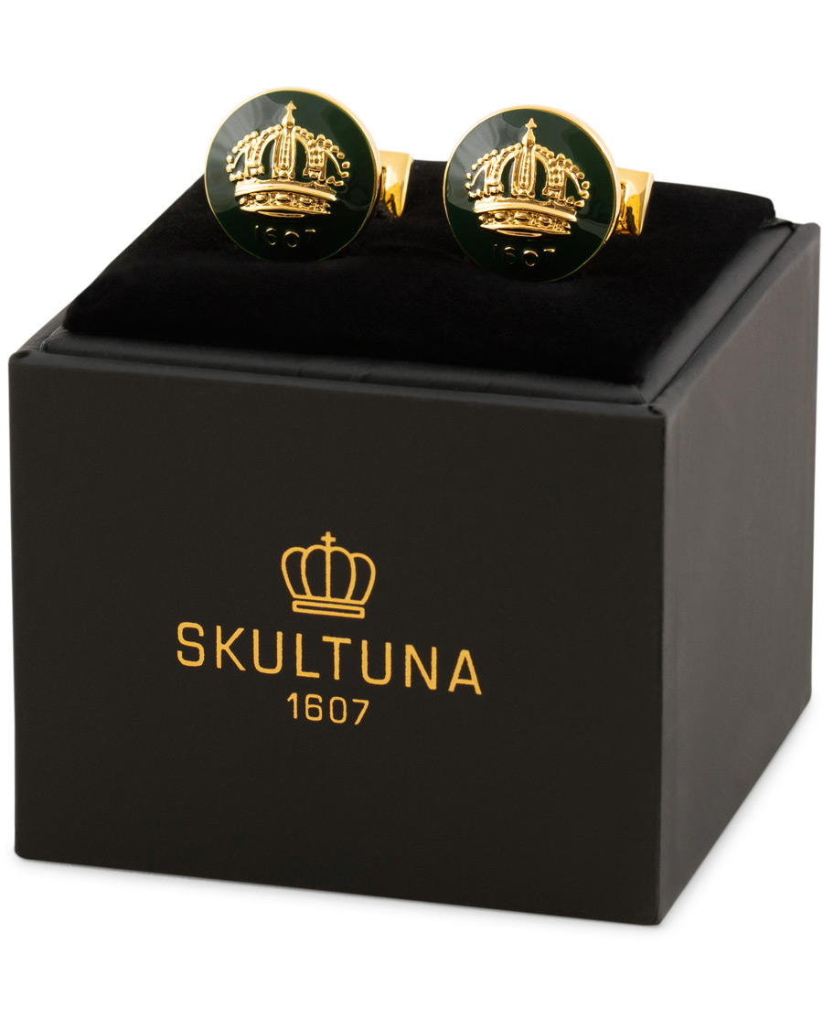 Homme | Boutons De Manchette | Skultuna | The Crown Cufflinks Green