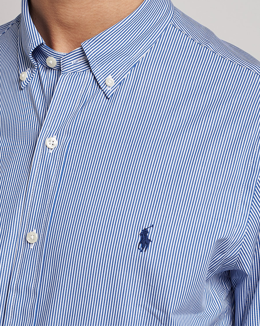 Homme | Chemises | Polo Ralph Lauren | Slim Fit Thin Stripe Poplin Shirt Blue/White