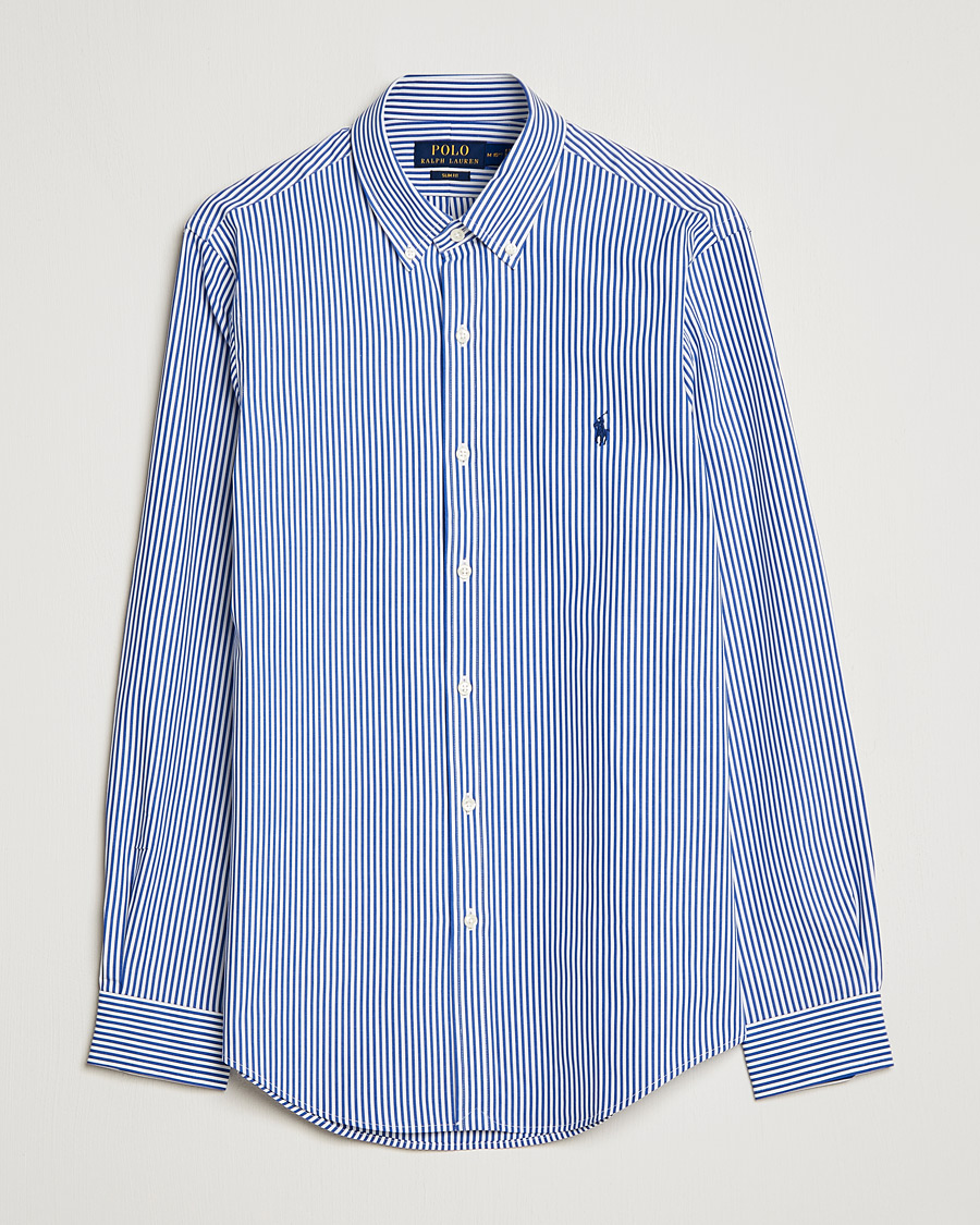 Homme | Chemises | Polo Ralph Lauren | Slim Fit Big Stripe Poplin Shirt Blue/White