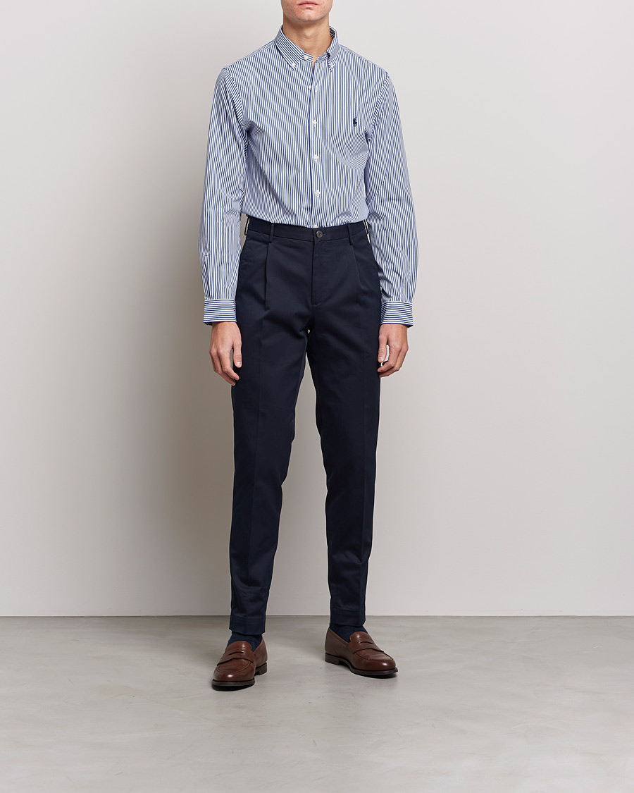 Homme | Chemises | Polo Ralph Lauren | Slim Fit Big Stripe Poplin Shirt Blue/White