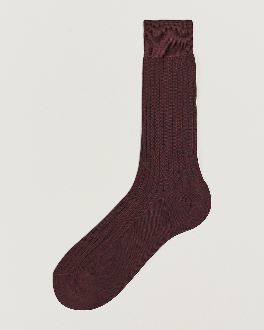 Homme | Sous-Vêtements Et Chaussettes | Bresciani | Cotton Ribbed Short Socks Burgundy