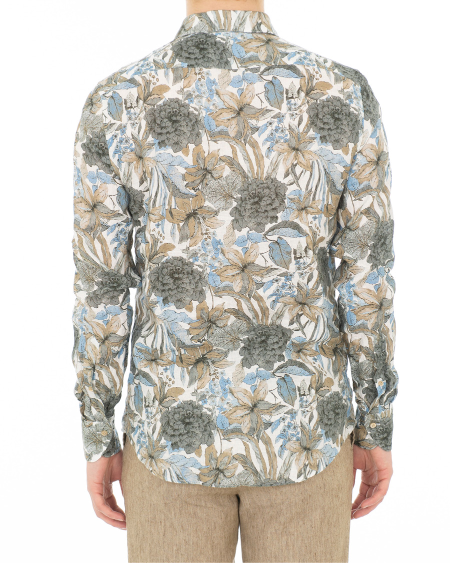 Homme | Chemises | Stenströms | Slimline Printed Flower Shirt White