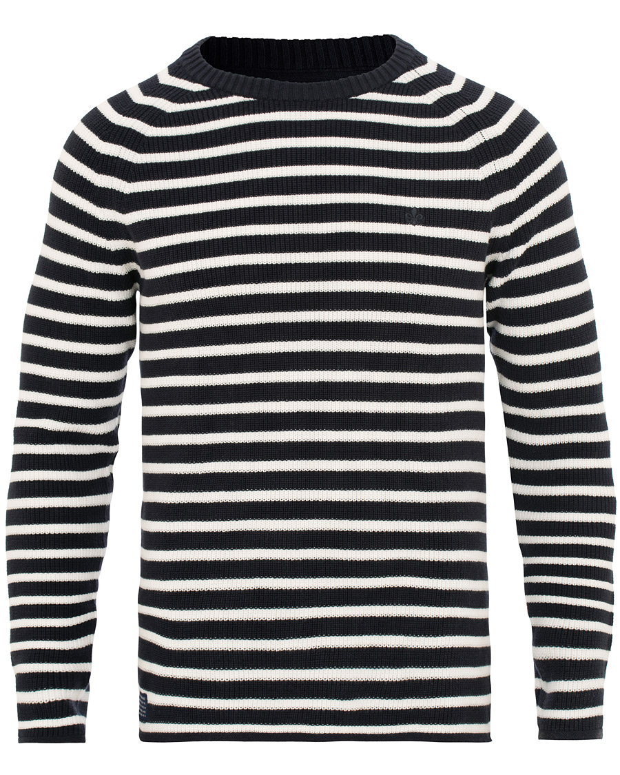 Homme | Pulls Et Tricots | Morris | Calton Stripe O-Neck White/Navy