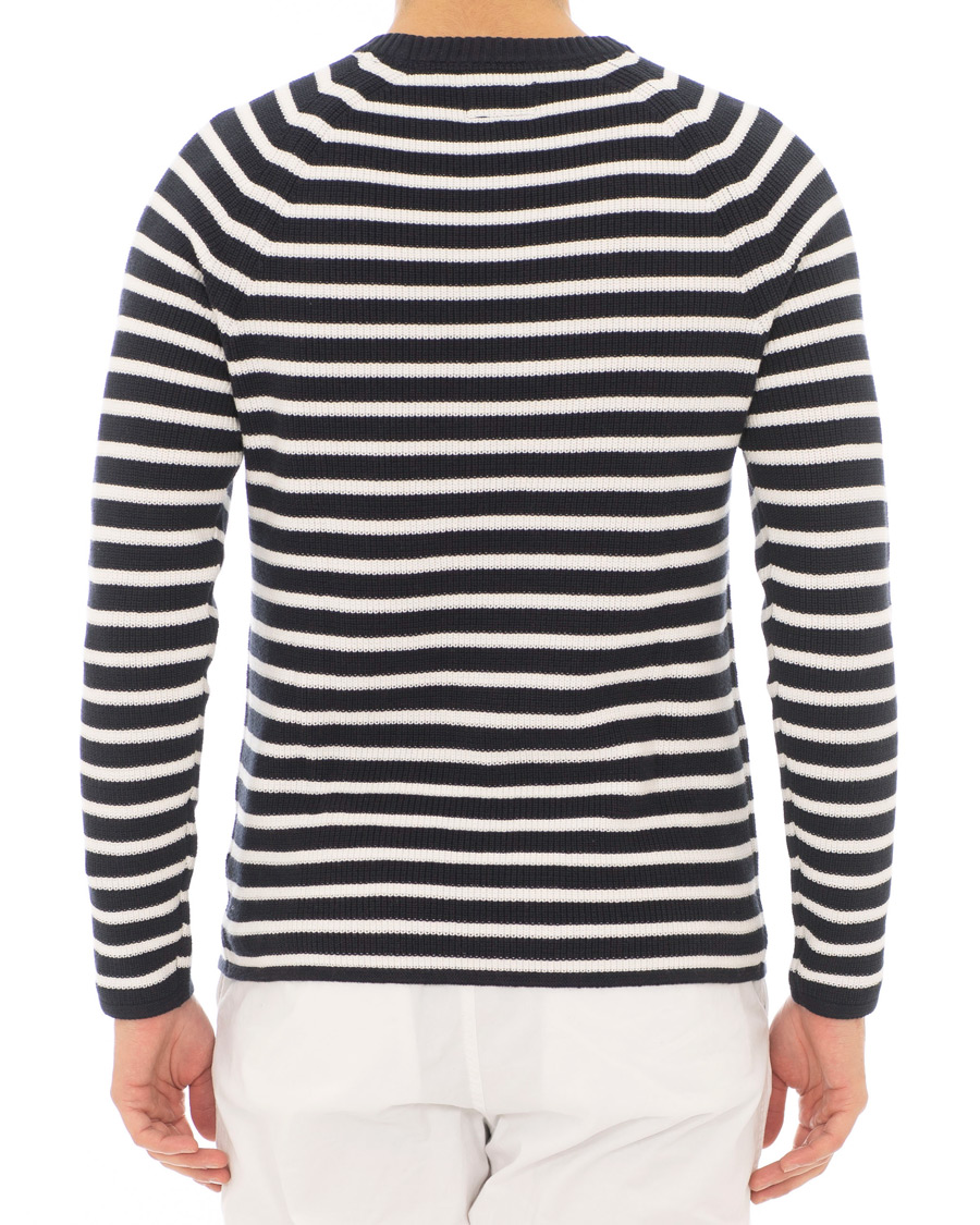 Homme | Pulls Et Tricots | Morris | Calton Stripe O-Neck White/Navy