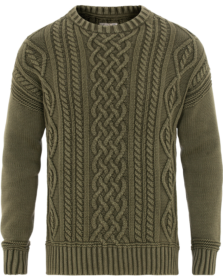 Homme | Pulls Et Tricots | Morris | Cleve Cable O-Neck Washed Olive