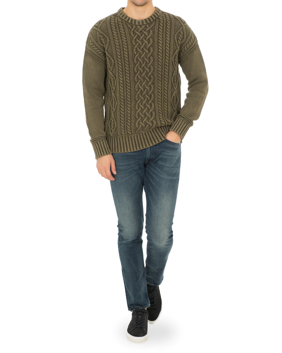 Homme | Pulls Et Tricots | Morris | Cleve Cable O-Neck Washed Olive
