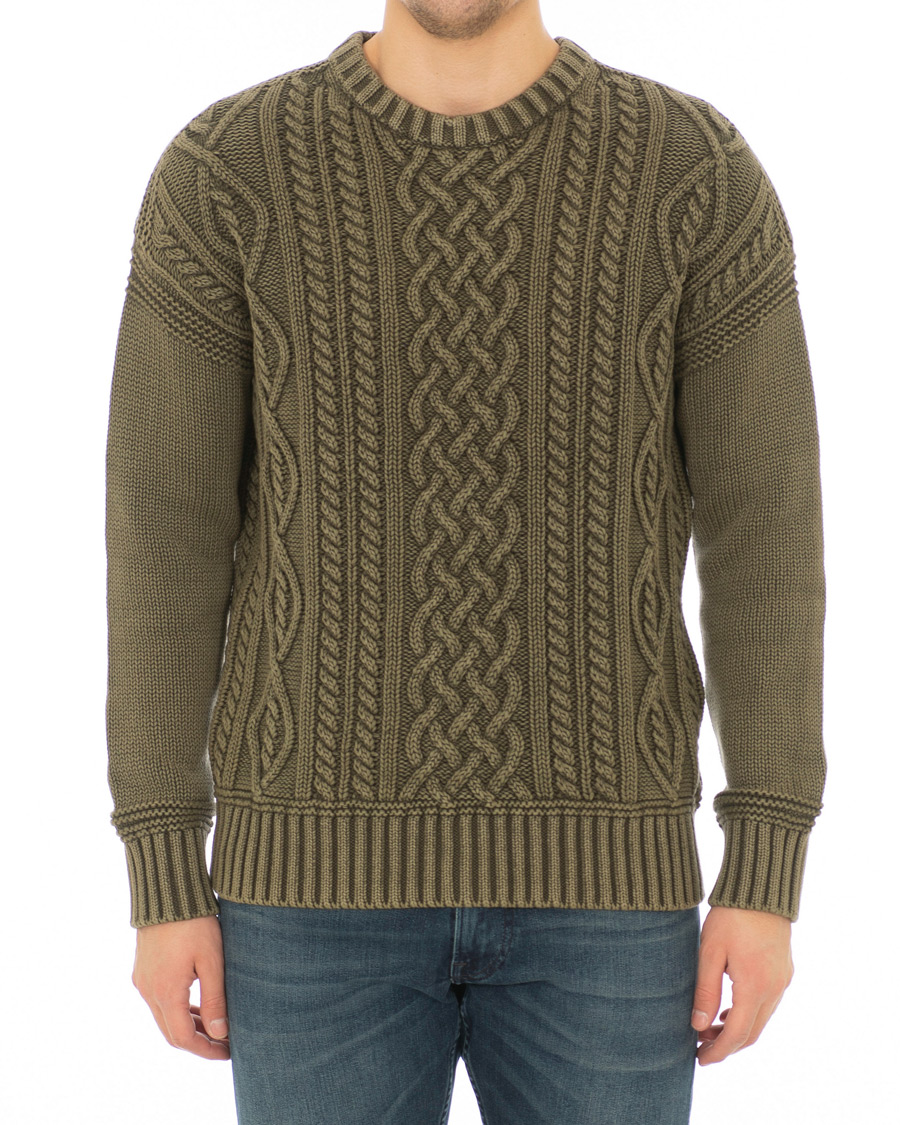 Homme | Pulls Et Tricots | Morris | Cleve Cable O-Neck Washed Olive