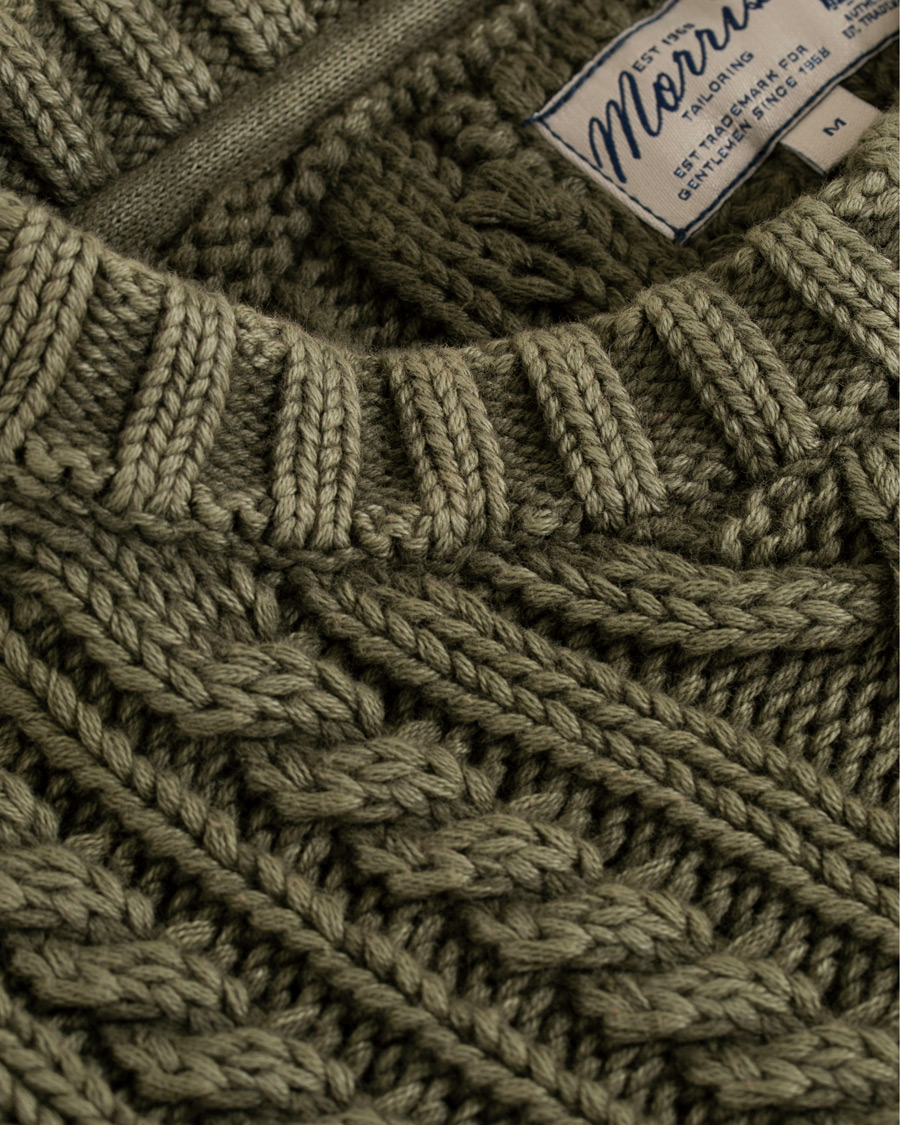 Homme | Pulls Et Tricots | Morris | Cleve Cable O-Neck Washed Olive