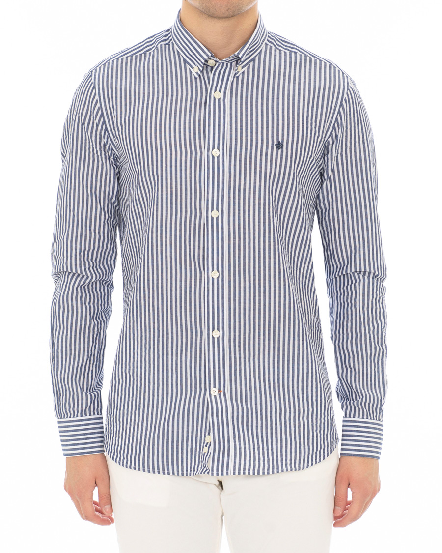 Homme | Chemises | Morris | Nolan Stripe Button Down Shirt White/Navy