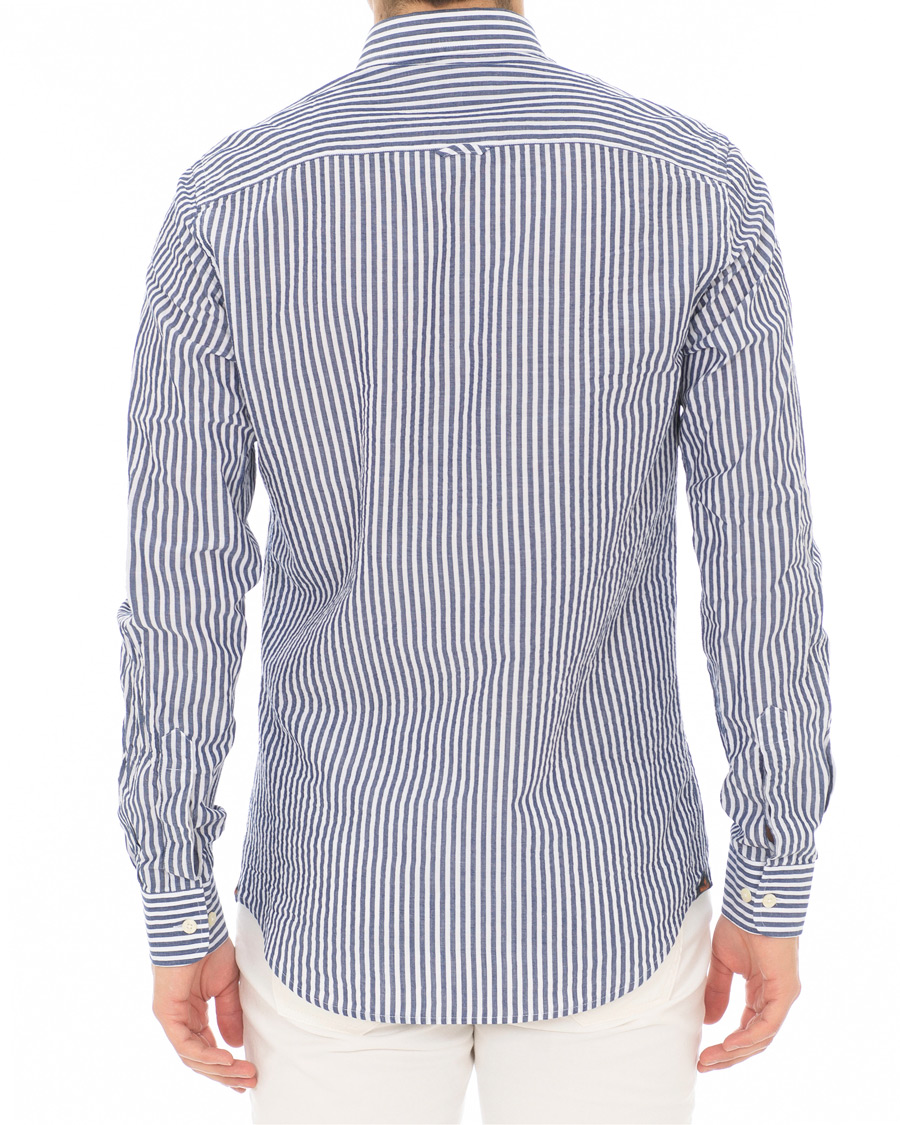 Homme | Chemises | Morris | Nolan Stripe Button Down Shirt White/Navy