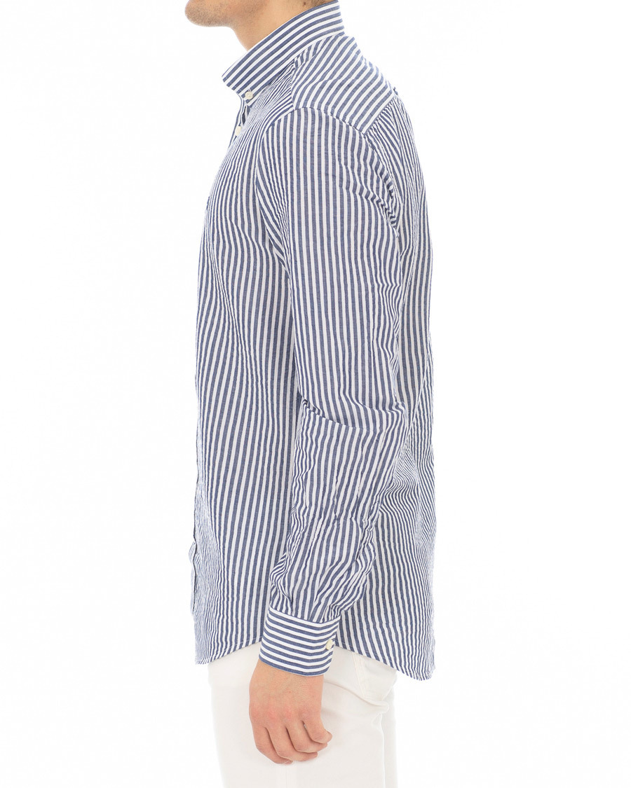 Homme | Chemises | Morris | Nolan Stripe Button Down Shirt White/Navy