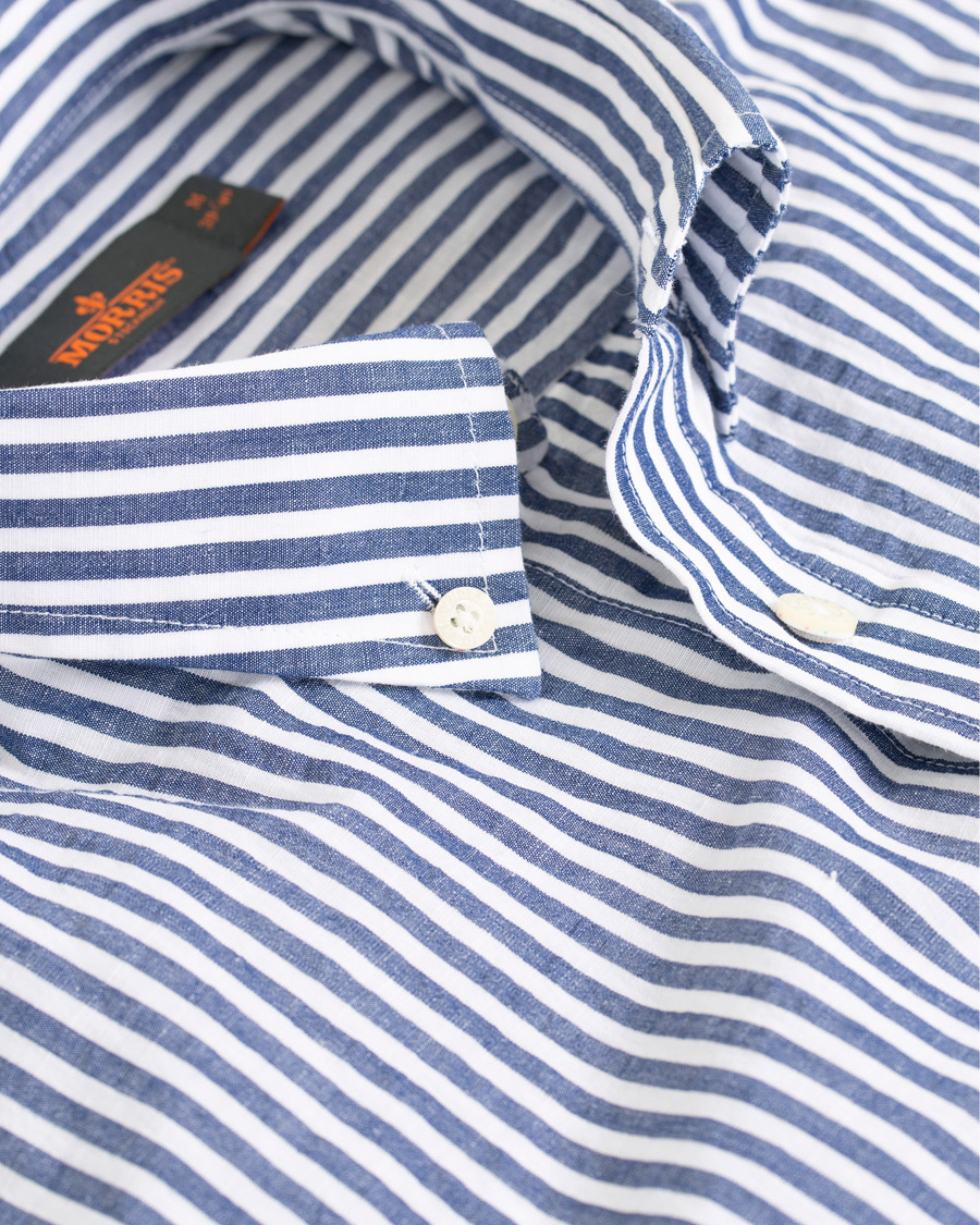 Homme | Chemises | Morris | Nolan Stripe Button Down Shirt White/Navy