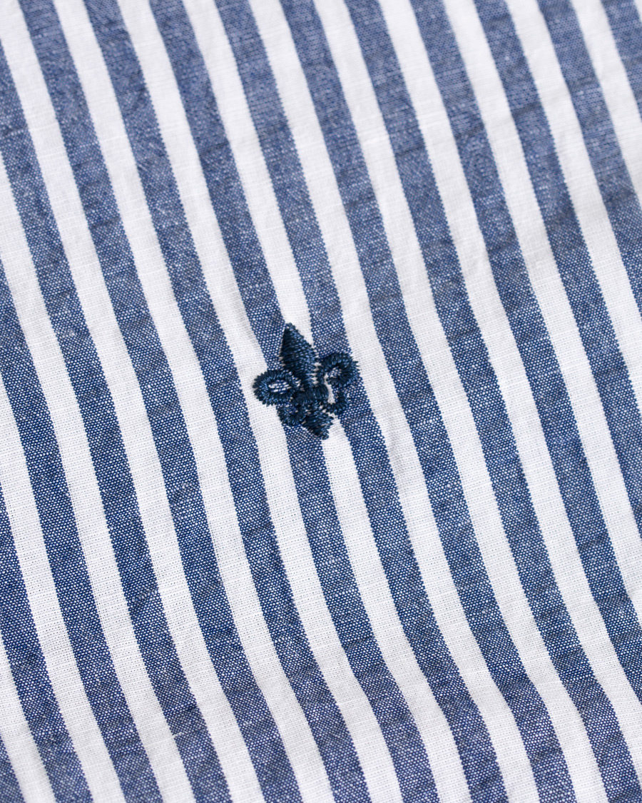 Homme | Chemises | Morris | Nolan Stripe Button Down Shirt White/Navy