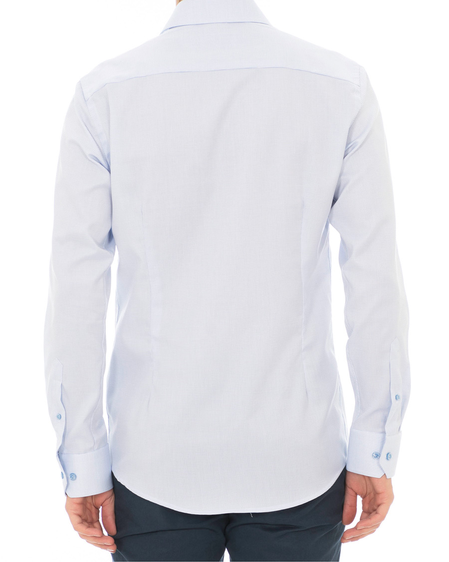 Homme | Chemises | Eton | Slim Fit Micro Pattern Cutaway Shirt Light Blue