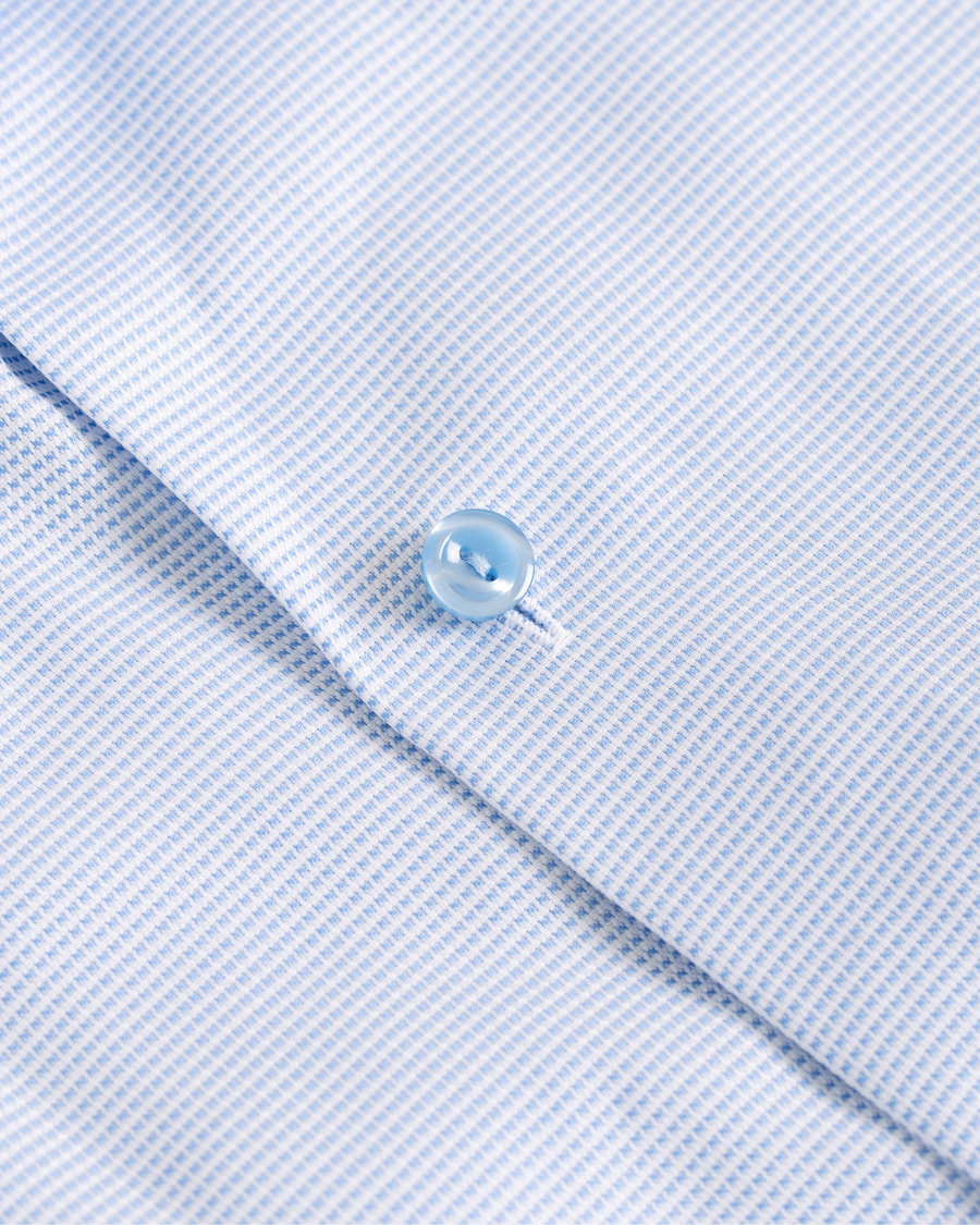 Homme | Chemises | Eton | Slim Fit Micro Pattern Cutaway Shirt Light Blue