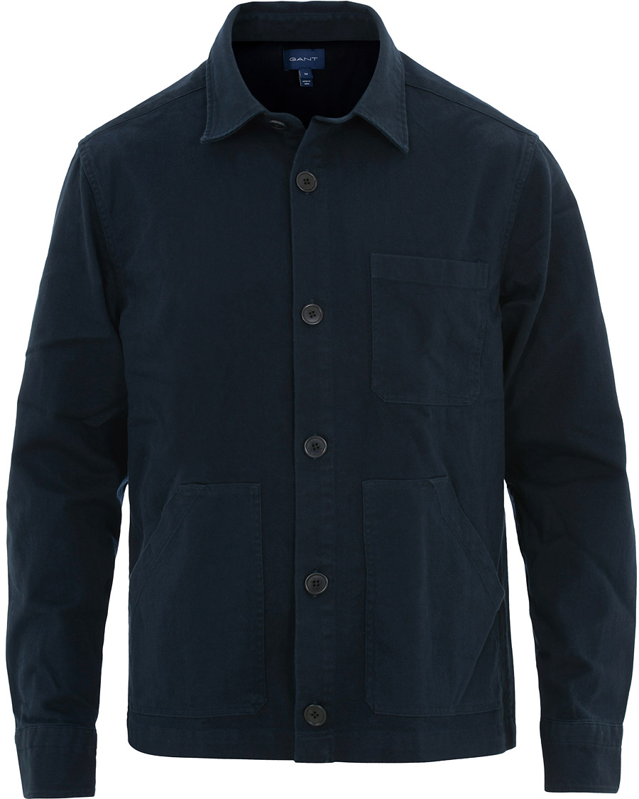 Homme | Chemises | GANT | Heavy Twill Shirt Jacket Marine