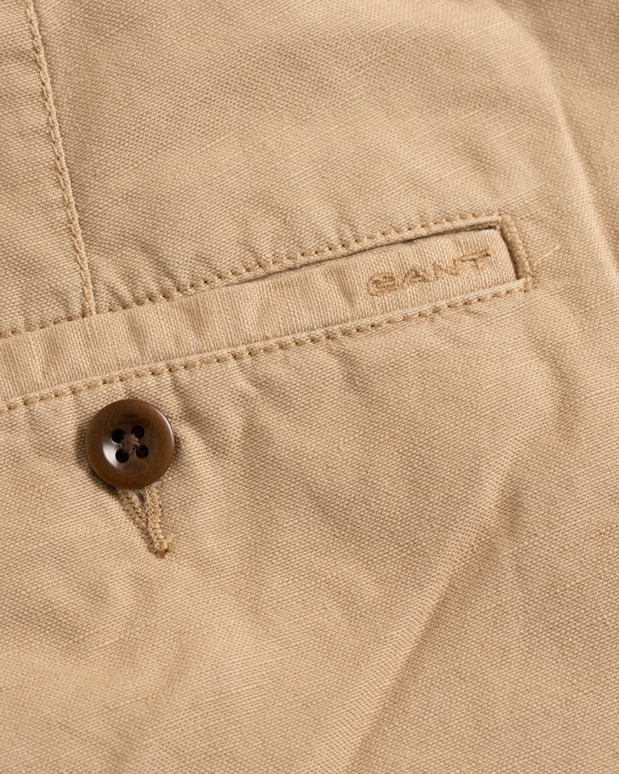 Homme | Shorts | GANT | Cotton/Linen Shorts Dark Khaki
