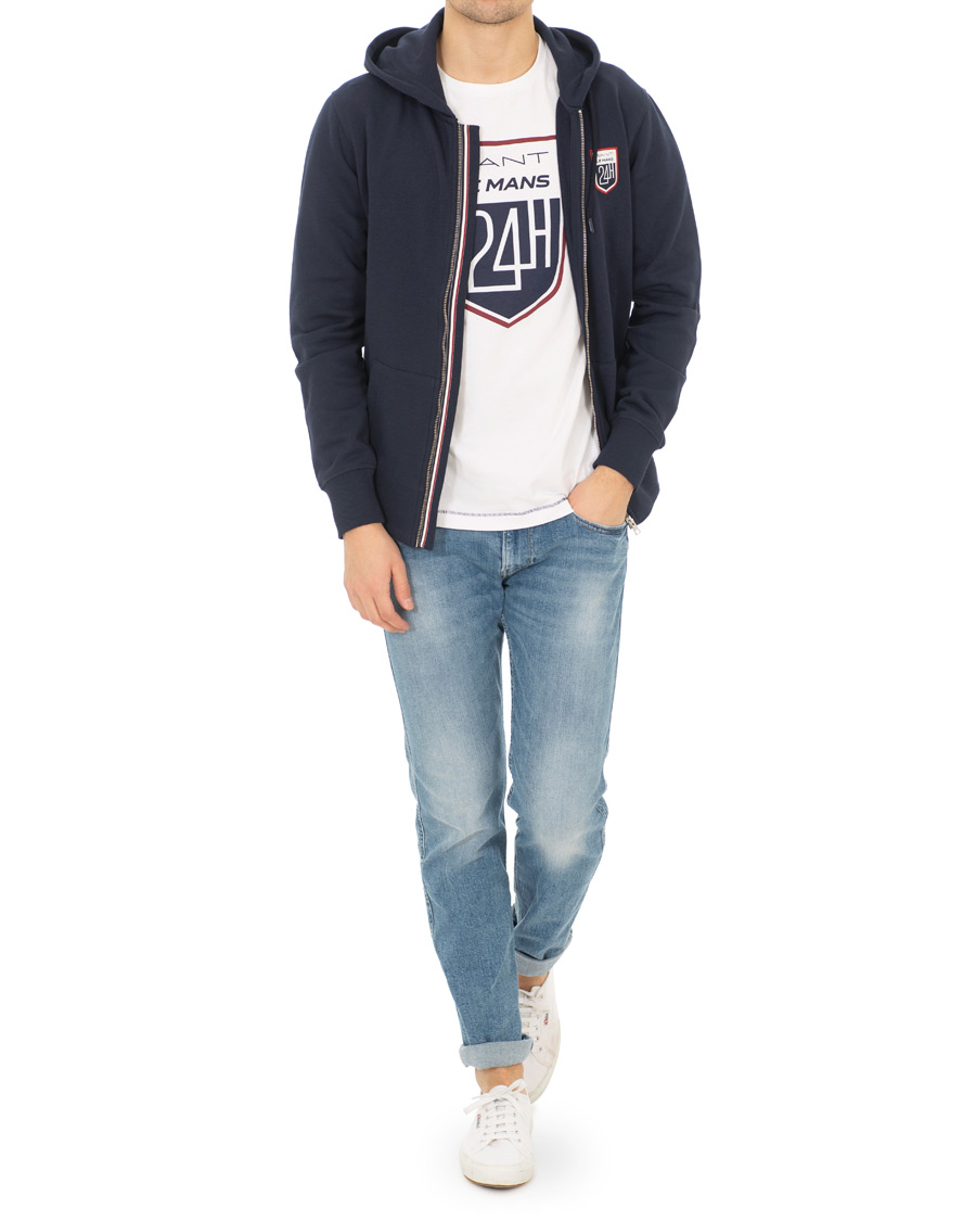 Homme | Pulls Et Tricots | GANT | Le Mans Full Zip Hoodie Evening Blue