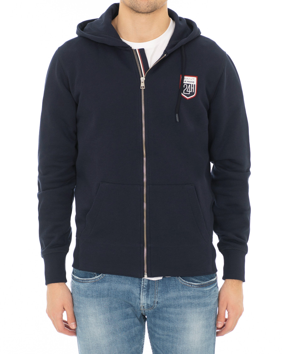 Homme | Pulls Et Tricots | GANT | Le Mans Full Zip Hoodie Evening Blue