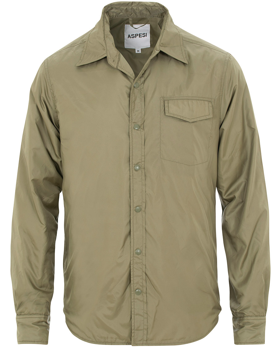 Homme | Chemises | Aspesi | Marvin Nylon Shirt Jacket Light Green