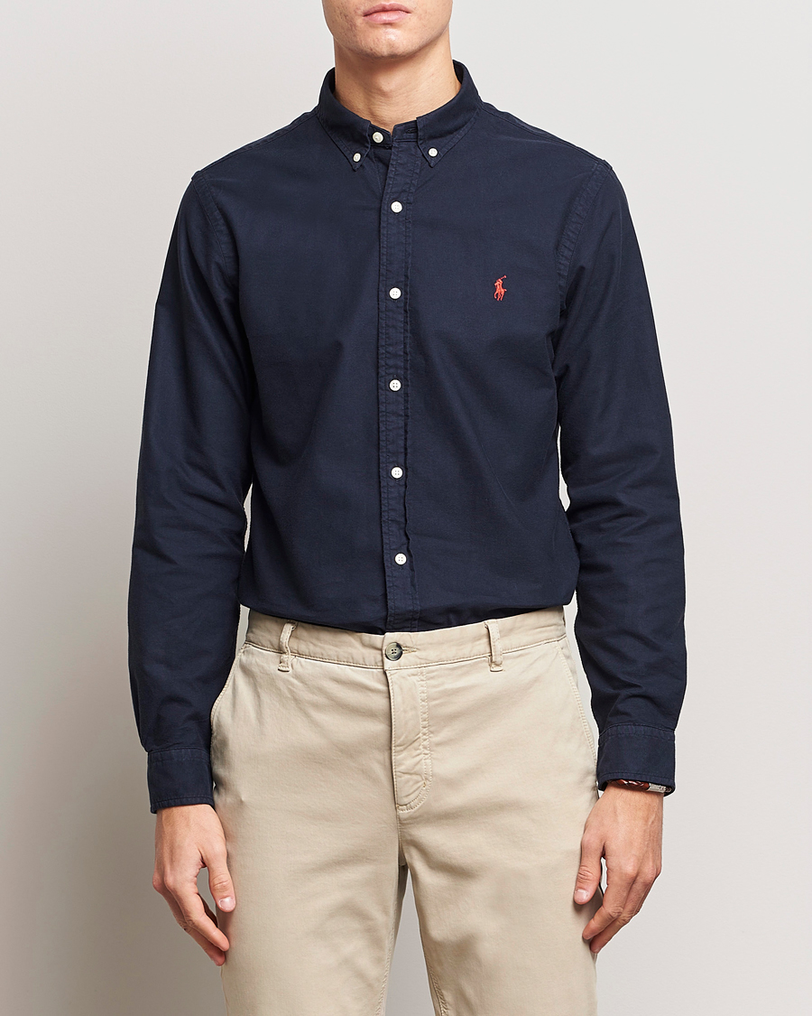 Homme |  | Polo Ralph Lauren | Slim Fit Garment Dyed Oxford Shirt Navy