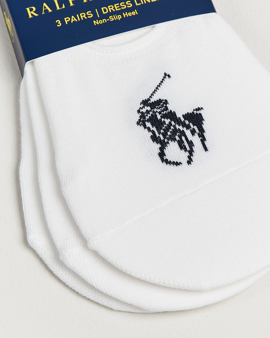 Homme | Sous-Vêtements Et Chaussettes | Polo Ralph Lauren | 3-Pack No Show Big Pony Pony Socks White