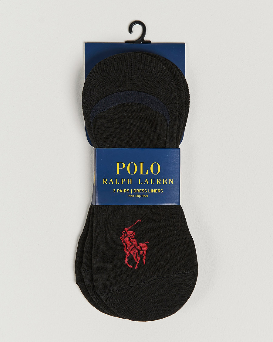 Homme | Sous-Vêtements Et Chaussettes | Polo Ralph Lauren | 3-Pack No Show Big Pony Socks Black